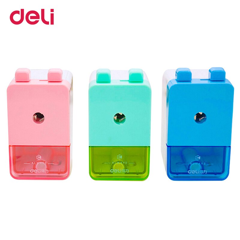 deli-rotary-pencil-sharpener-light-green-box